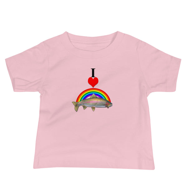 I Heart Rainbow Trout Baby Soft Cotton Tee Shirt