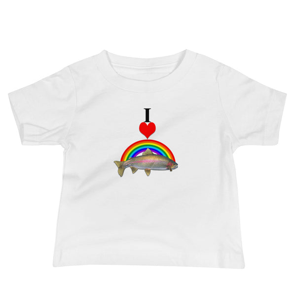 I Heart Rainbow Trout Baby Soft Cotton Tee Shirt