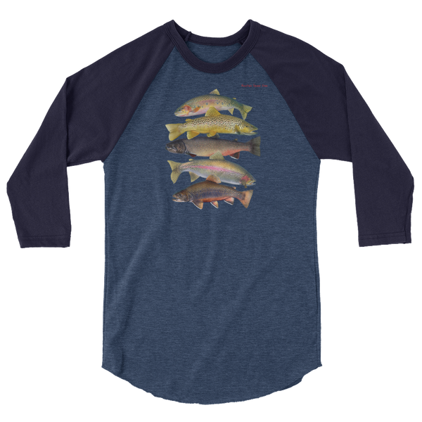 Trout Grand Slam 3/4 sleeve raglan shirt