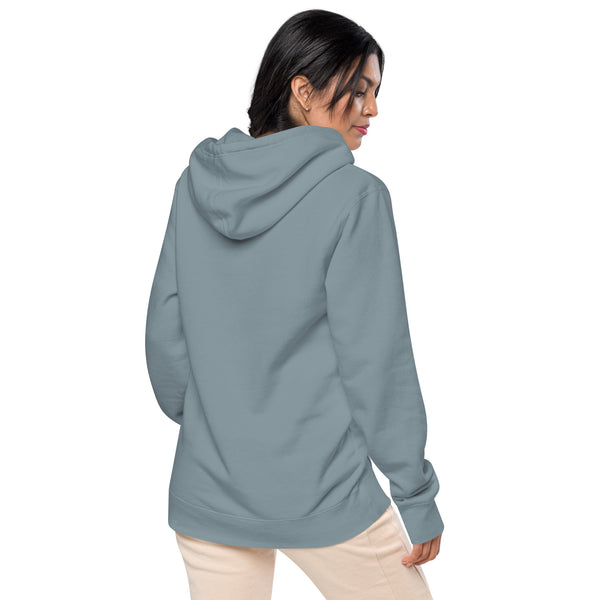 Rainbow Trout embroidered pigment dyed hoodie
