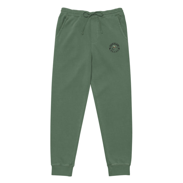 Unisex pigment dyed sweatpants with embroidery