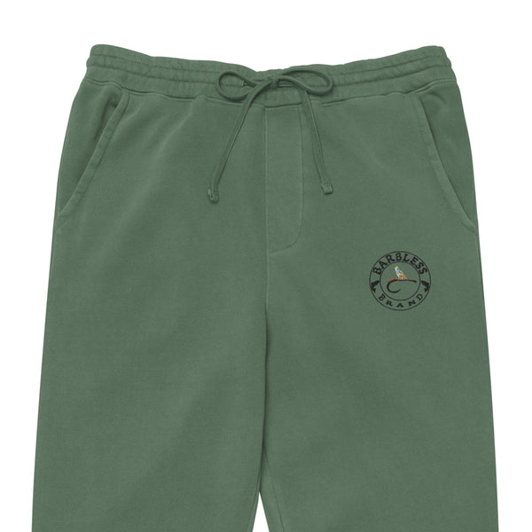 Unisex pigment dyed sweatpants with embroidery