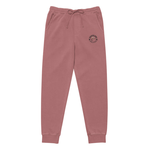 Unisex pigment dyed sweatpants with embroidery