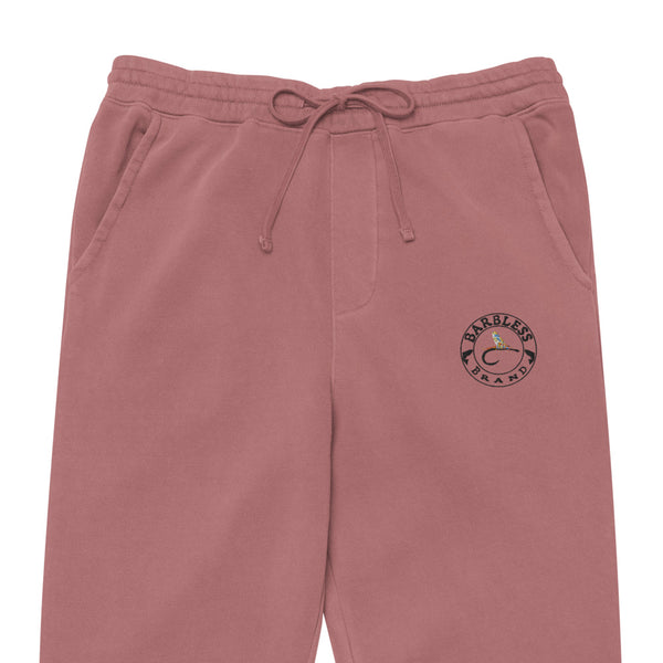 Unisex pigment dyed sweatpants with embroidery