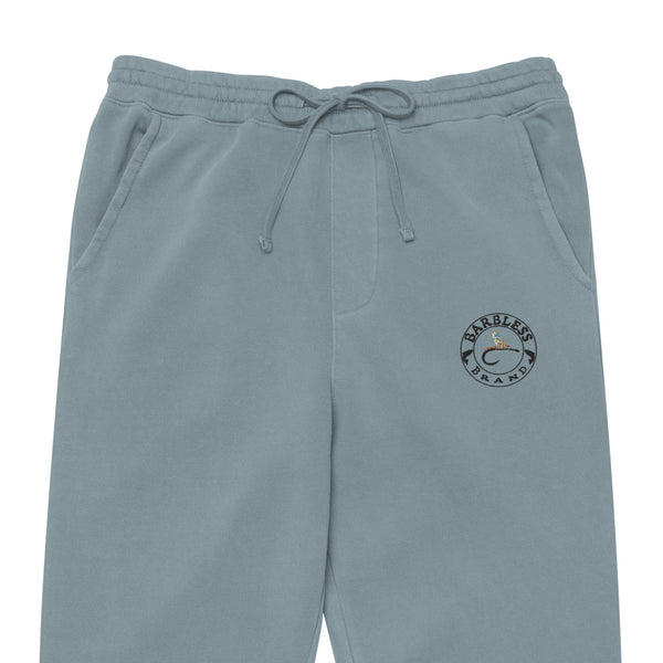 Unisex pigment dyed sweatpants with embroidery