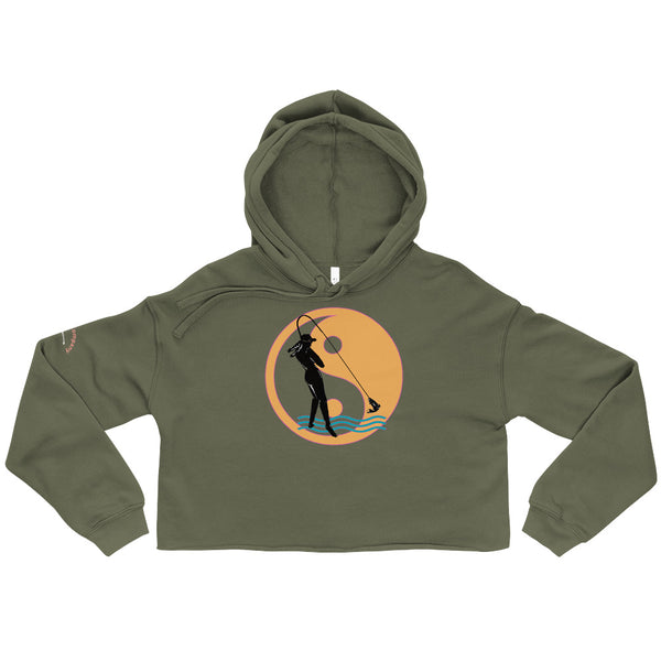 Yin Yang Fly Gal Crop Hoodie