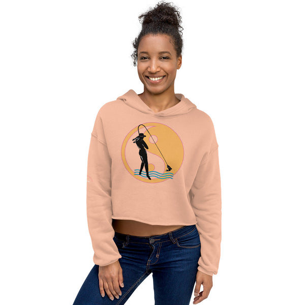 Yin Yang Fly Gal Crop Hoodie