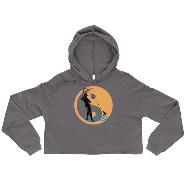 Yin Yang Fly Gal Crop Hoodie