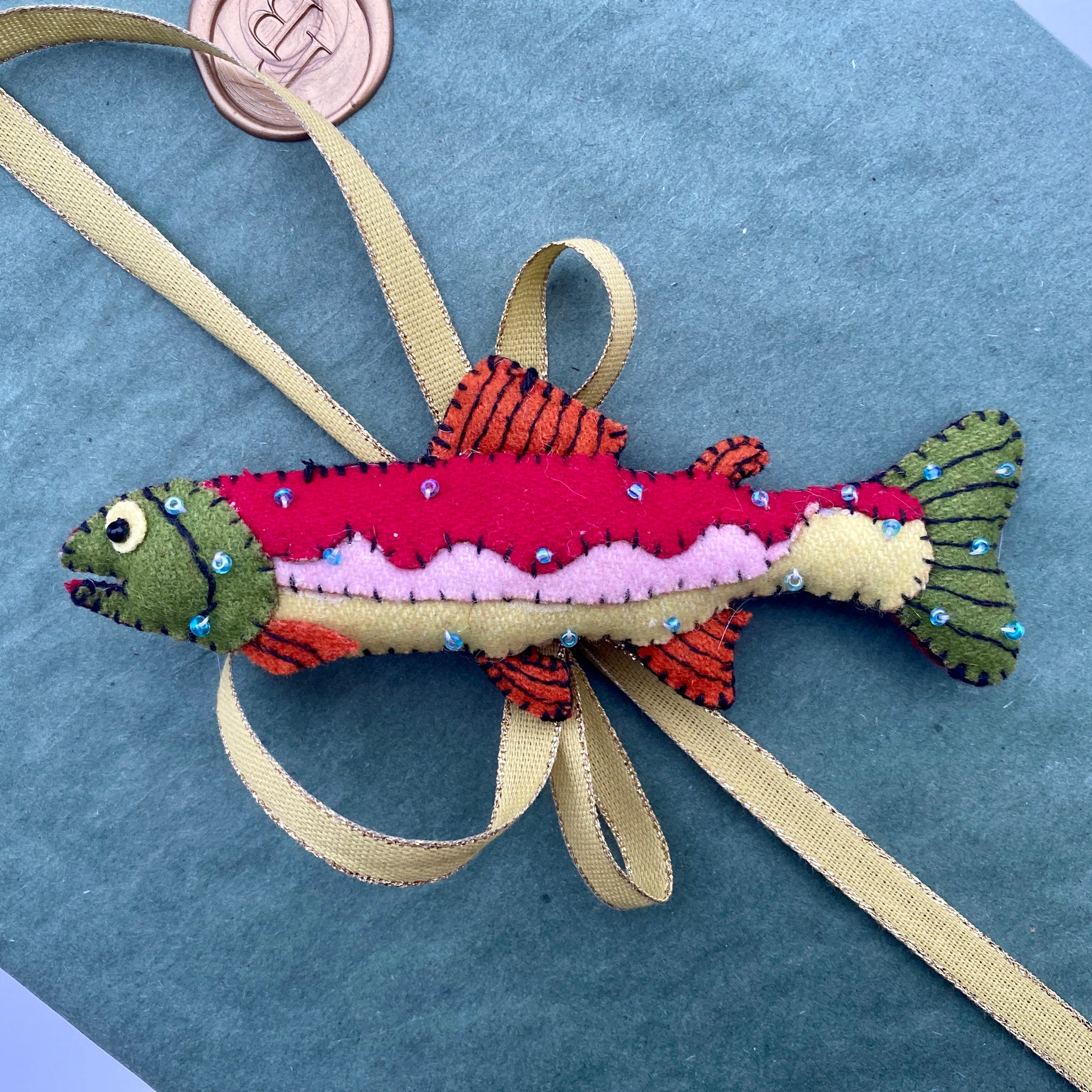 Trout, Bass, Salmon and Butterflies Handmade Ornaments